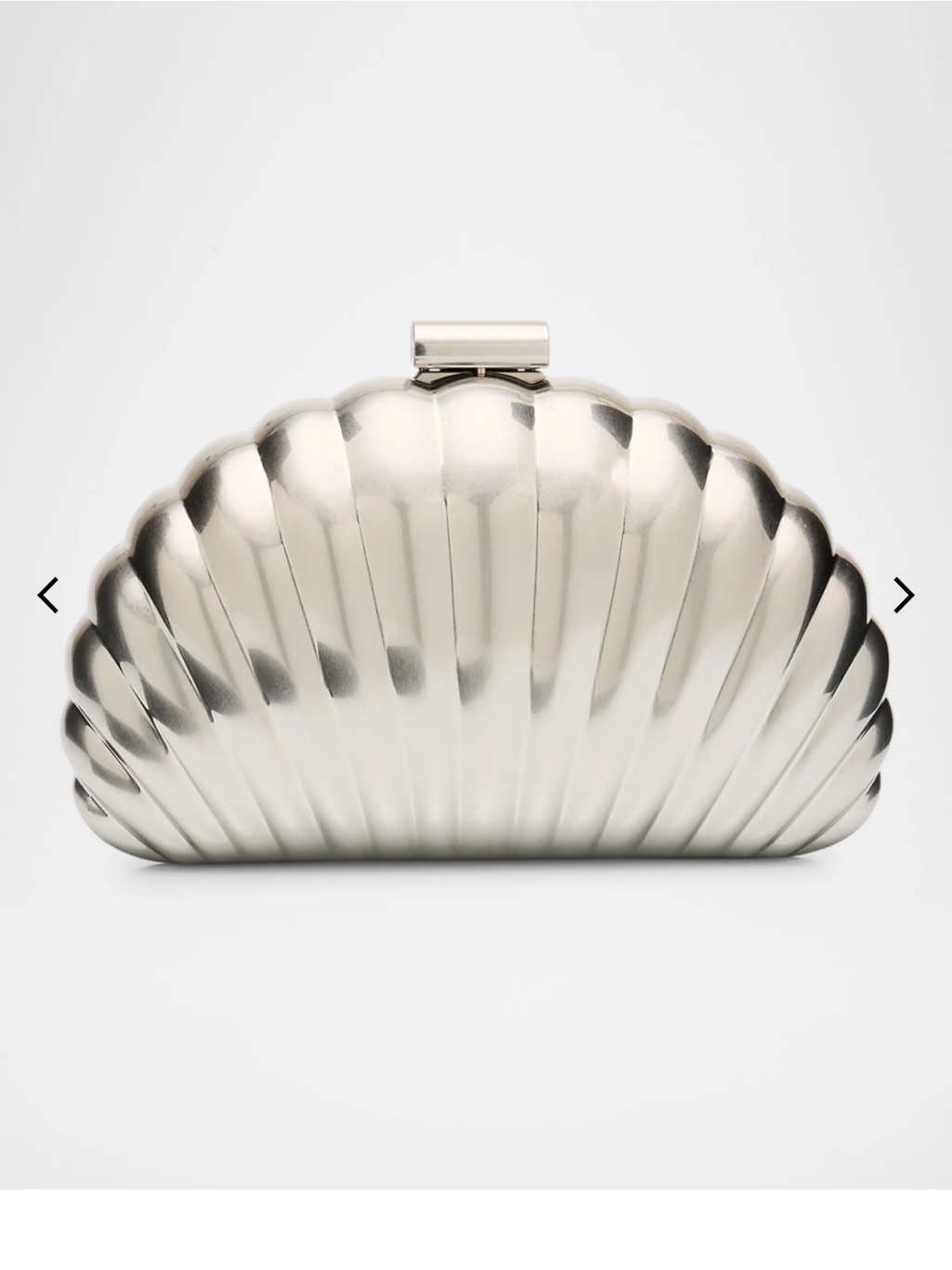 Shell-Texture Silver Evening Clutch